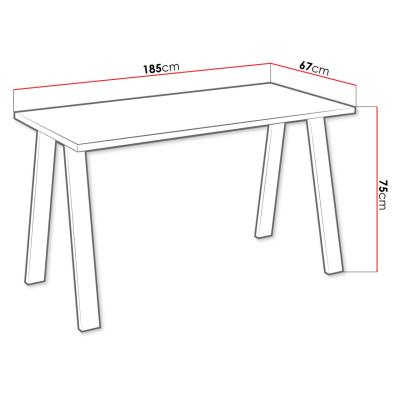 Industriální jídelní stůl KLEAN 2 - bílý / černý mat