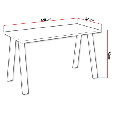 Industriální jídelní stůl KLEAN 1 - dub lancelot / černý mat