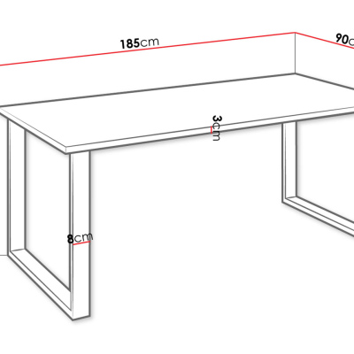 Obdelníkový jídelní stůl IMPER 4 - dub lancelot / černý mat