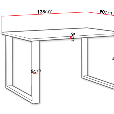 Obdelníkový jídelní stůl IMPER 3 - bílý / černý mat