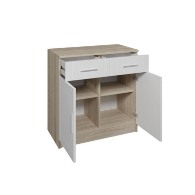 Kombinovaná komoda PARISA - šířka 69 cm, dub sonoma / bílá