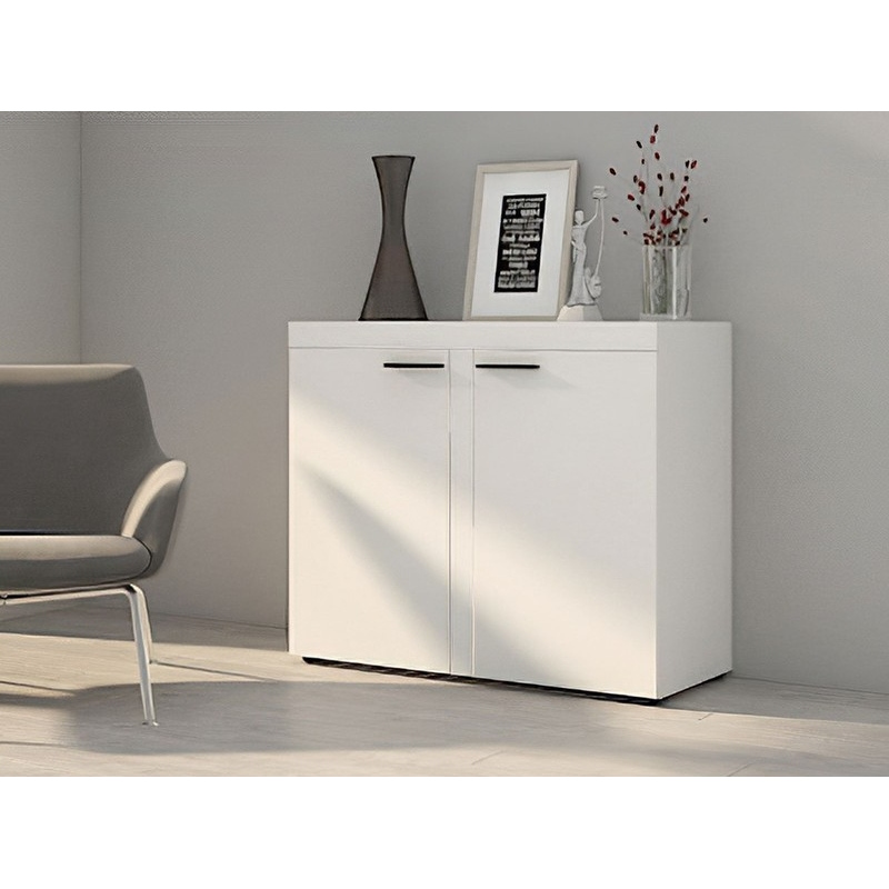 Úzká komoda s dvířky PUMBA - bílá