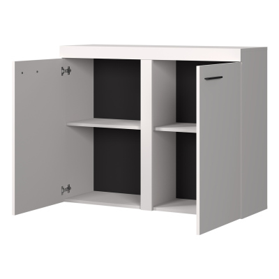 Úzká komoda s dvířky PUMBA - bílá