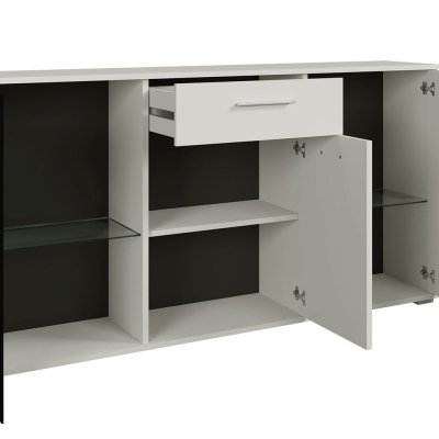 Komoda do obýváku SANA - bílá / dub artisan