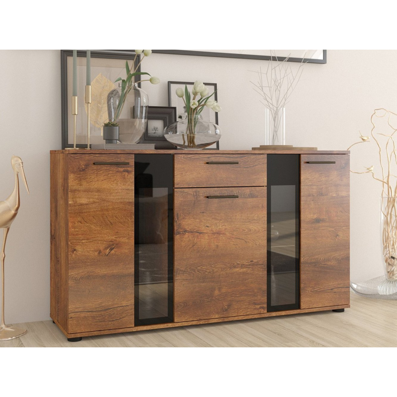 Komoda do obýváku s osvětlením SANA - dub lefkas