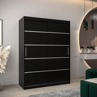 Šatní skříň ENNI - šířka 150 cm, černá