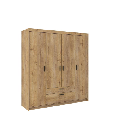 Čtyřdveřová šatní skříň ADELINA - šířka 176 cm, dub lefkas
