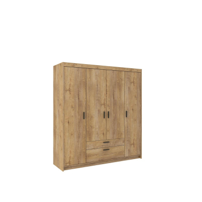 Čtyřdveřová šatní skříň ADELINA - šířka 176 cm, dub lefkas