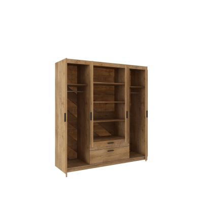 Čtyřdveřová šatní skříň ADELINA - šířka 176 cm, dub lefkas