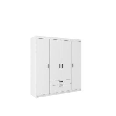 Čtyřdveřová šatní skříň ADELINA - šířka 176 cm, bílá