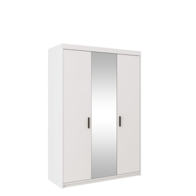 Třídveřová šatní skříň se zrcadlem ADELINA - šířka 133 cm, bílá