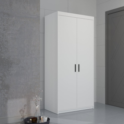 Dvoudveřová šatní skříň ADELINA - šířka 90 cm, bílá