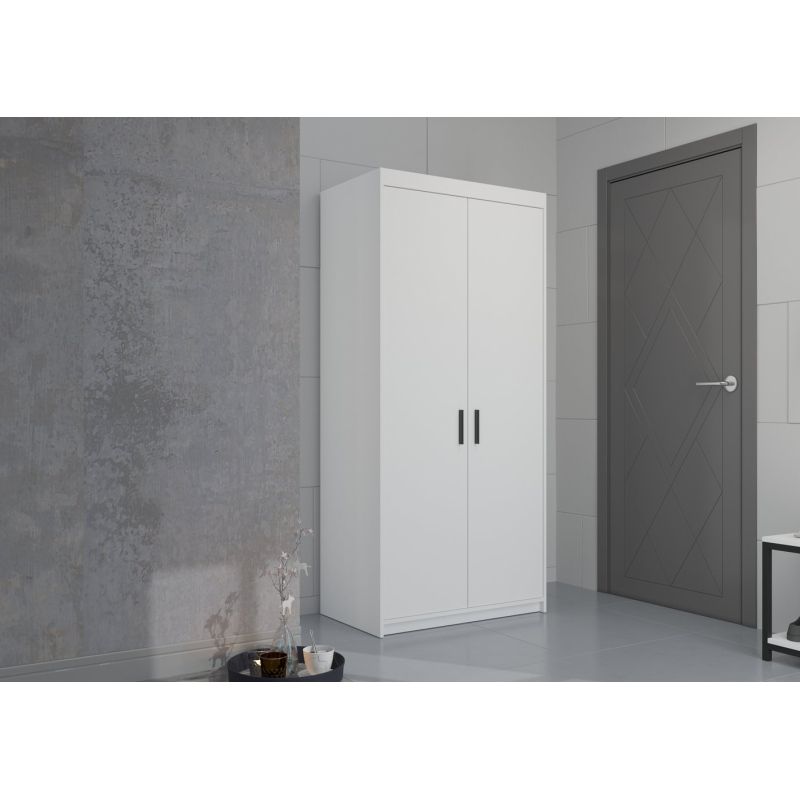 Dvoudveřová šatní skříň ADELINA - šířka 90 cm, bílá