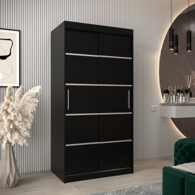 Šatní skříň ENNI - šířka 100 cm, černá