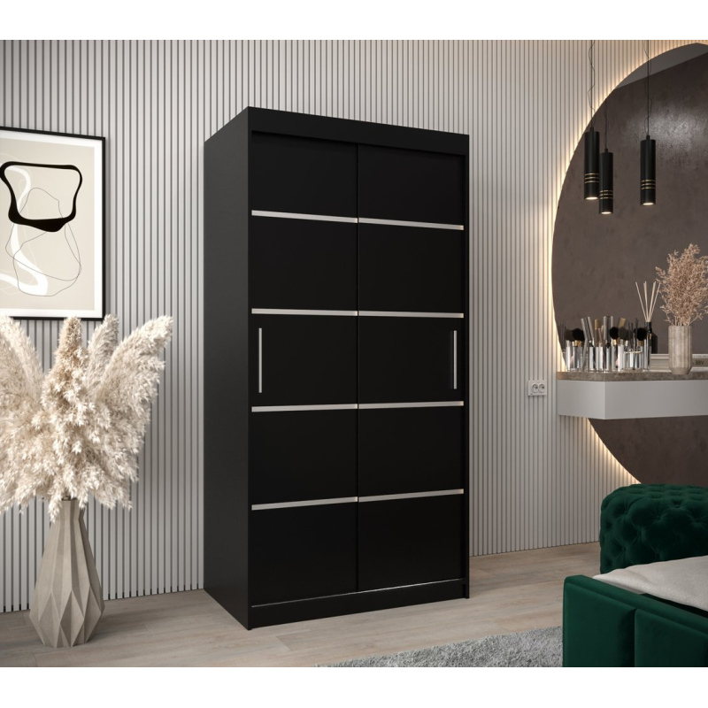 Šatní skříň ENNI - šířka 100 cm, černá