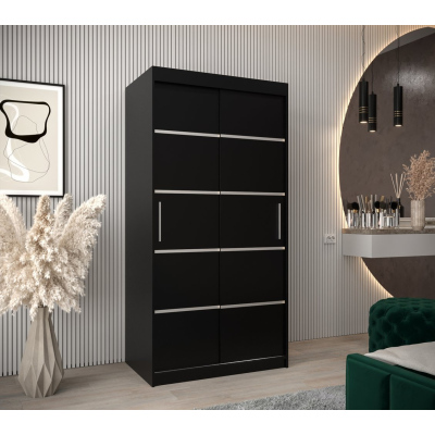 Šatní skříň ENNI - šířka 100 cm, černá