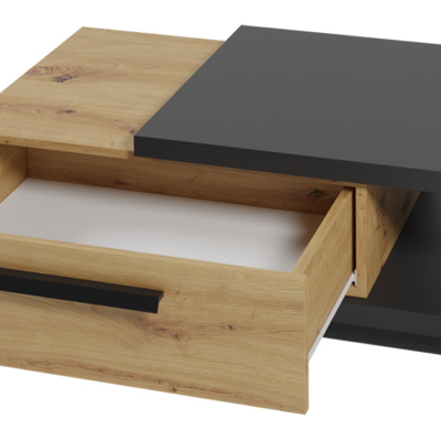 Konferenční stolek 90 cm DELAWARE - dub artisan / matný černý