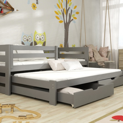 VÝPRODEJ - Dětská postel Aaron s přistýlkou a úložným prostorem