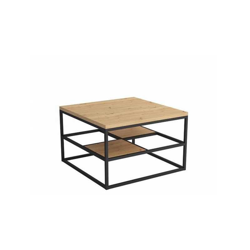 Kovový konferenční stolek COIMBRA - černý / dub artisan