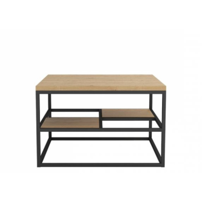 Kovový konferenční stolek COIMBRA - černý / dub artisan