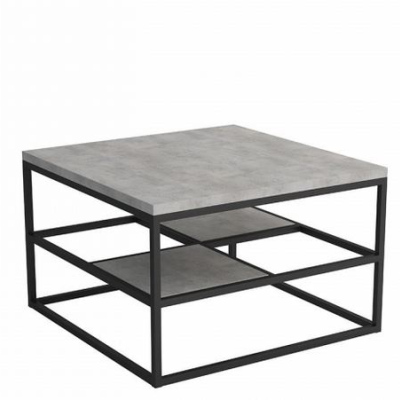Kovový konferenční stolek COIMBRA - černý / beton