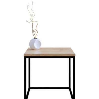 Konferenční stolek THADEN 2 - černý / imitace dubu