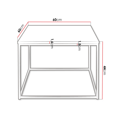 Konferenční stolek THADEN 1 - černý / lesklý bílý