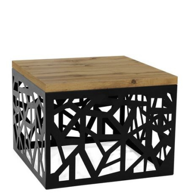 Konferenční stolek PEMELN - matný černý / imitace dubu
