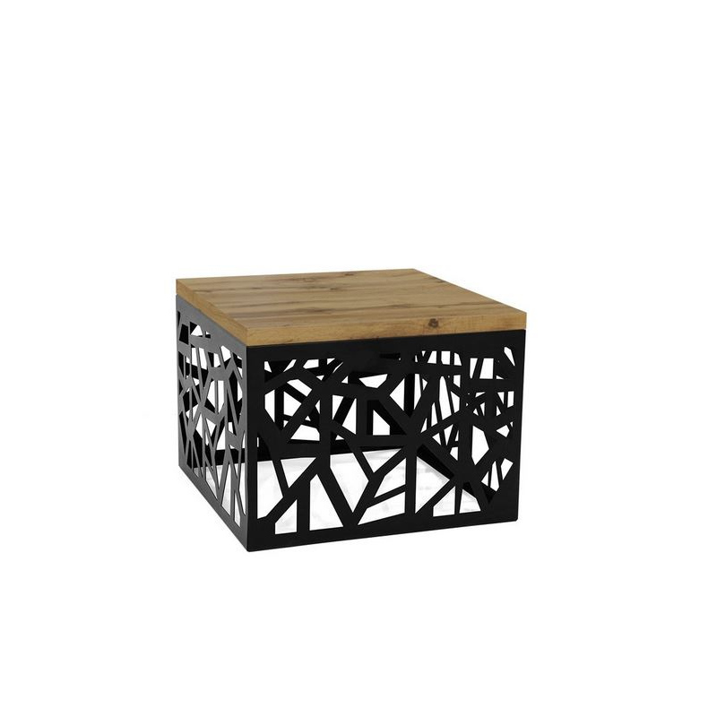 Konferenční stolek PEMELN - matný černý / imitace dubu