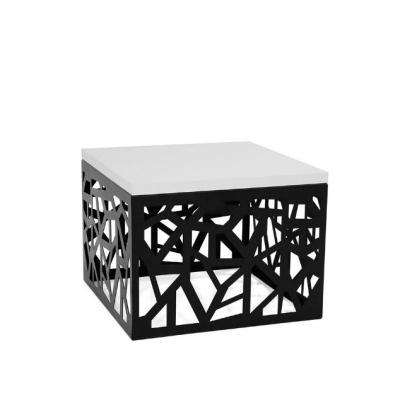 Konferenční stolek PEMELN - matný černý / lesklý bílý