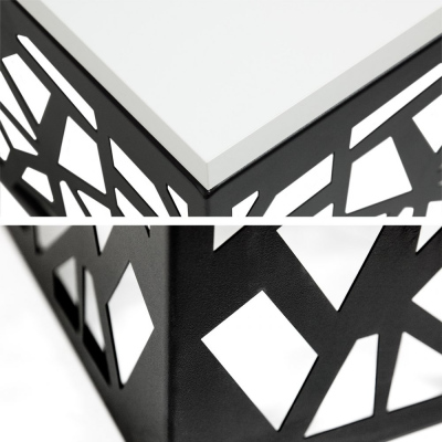 Konferenční stolek PEMELN - matný černý / lesklý bílý