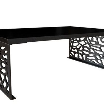 Konferenční stolek DORLIP 3 - matný černý / imitace dubu