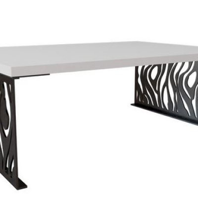 Konferenční stolek DORLIP 2 - matný černý / lesklý bílý