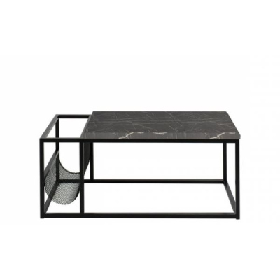 Konferenční stolek TRANCOSO - černý / tmavý mramor