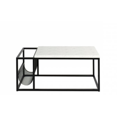 Konferenční stolek TRANCOSO - černý / světlý mramor