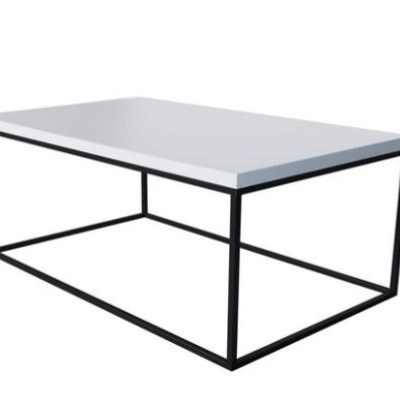 Konferenční stolek BUNSOH - matný černý / lesklý bílý