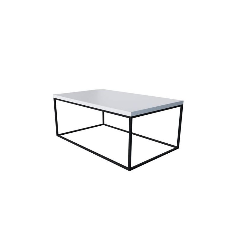 Konferenční stolek BUNSOH - matný černý / lesklý bílý