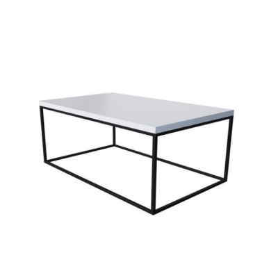 Konferenční stolek BUNSOH - matný černý / lesklý bílý