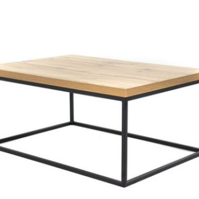 Konferenční stolek BUNSOH - matný černý / imitace dubu