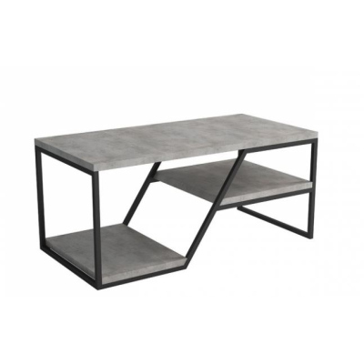 Kovový konferenční stolek VALONGO - černý / dub artisan