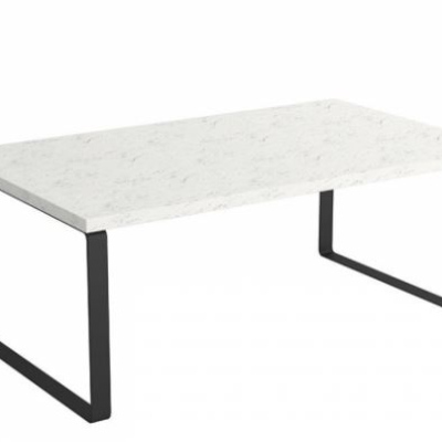 Konferenční stolek ALBUFEIRA - černý / světlý mramor