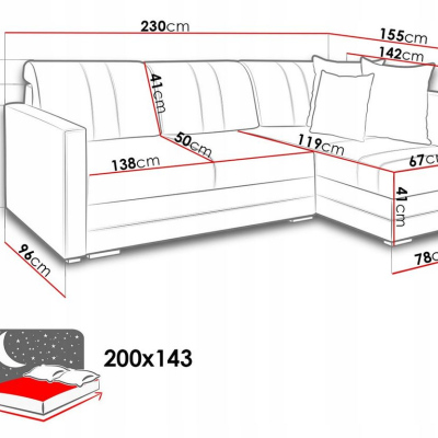 Sedací souprava na každodenní spaní WROHE - hnědá ekokůže / hnědá, pravý roh