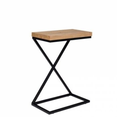Odkládací stolek BRAGANCA - černý / masivní dub