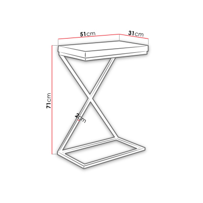 Odkládací stolek BRAGANCA - černý / beton