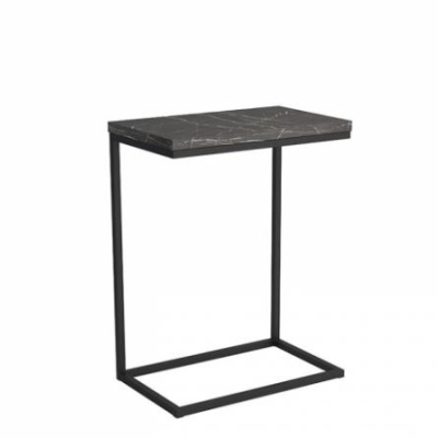 Odkládací stolek MONTIJO 2 - černý / tmavý mramor