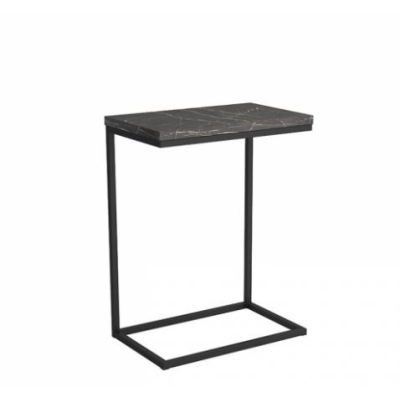 Odkládací stolek MONTIJO 2 - černý / tmavý mramor