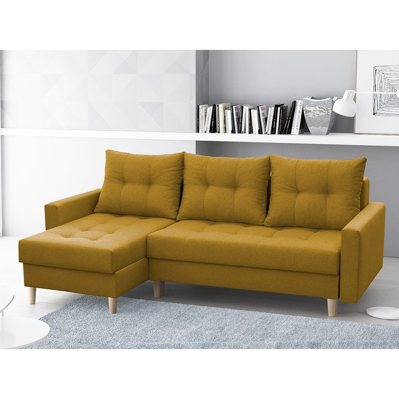 Rozkládací sedací souprava MUDAU - hořčicová