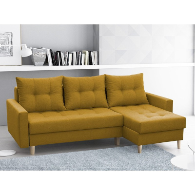 Rozkládací sedací souprava MUDAU - hořčicová