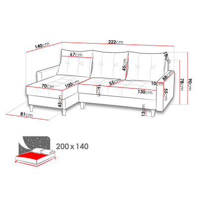 Rozkládací sedací souprava MUDAU - zelená