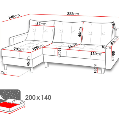 Rozkládací sedací souprava MUDAU - světlá šedá 1